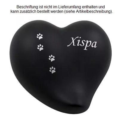 Beispiel einer Folienbeschriftung mit Name und Pfotenspur