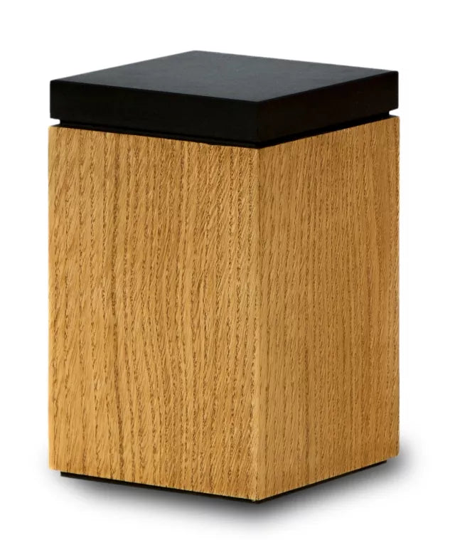Holztierurne in Blockform Eiche ohne Motiv