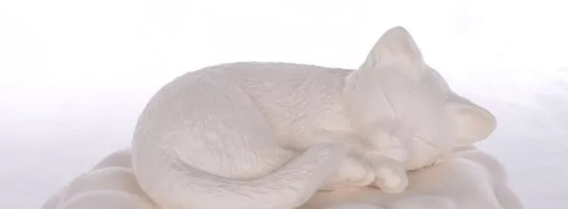 Katze auf Wolke/Kissen, Detailansicht, Ausführung: naturbelassen zur Weiterverarbeitung