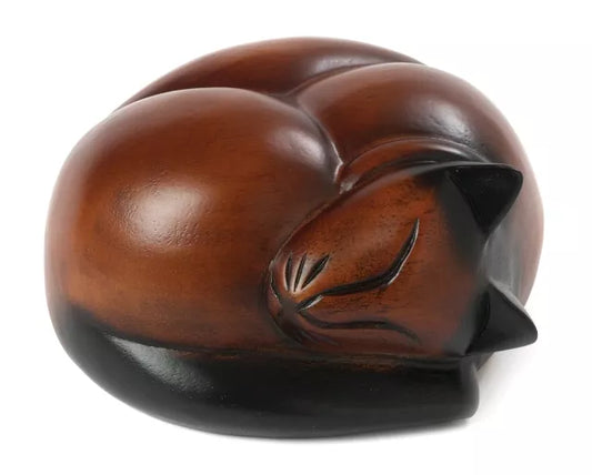 Katzenurne Holz in braun/schwarz