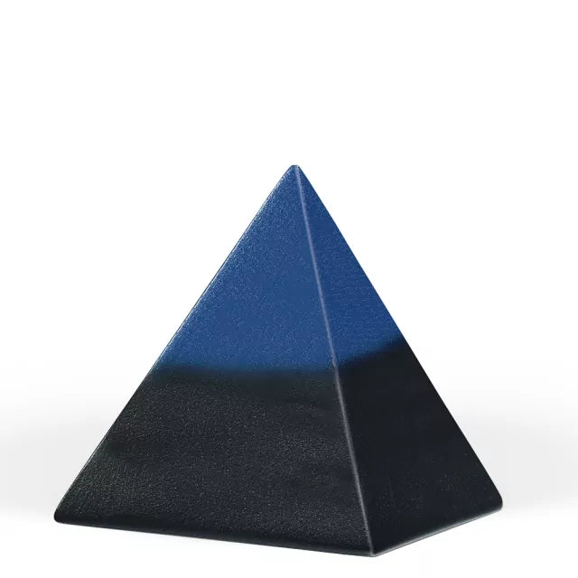 Keramikpyramide in schwarz, blau abgesetzt und patiniert 1,0 Liter