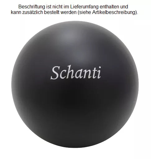 Keramiktierurne Kugel 2,0 Liter schwarz, Folienbeschriftung Name, Schrift Jeremias silberfarben