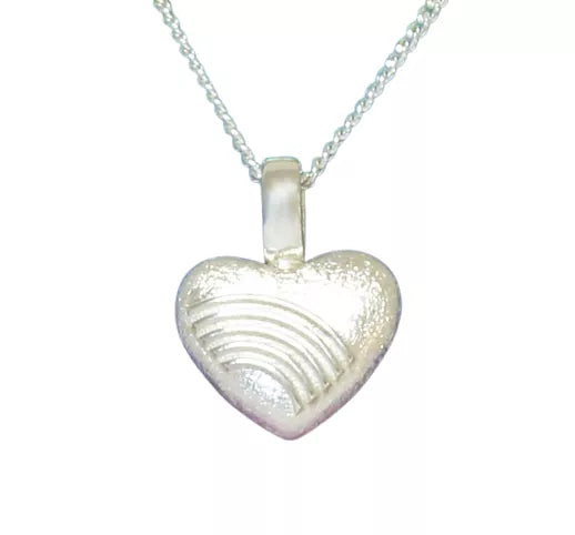Ascheschmuck-Herzkette „Emmi“ mit Regenbogen-Motiv aus 925er Sterling-Silber