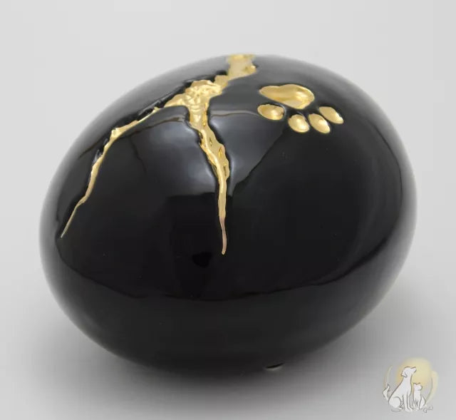Kintsugi Tierurne schwarz Ansicht seitlich