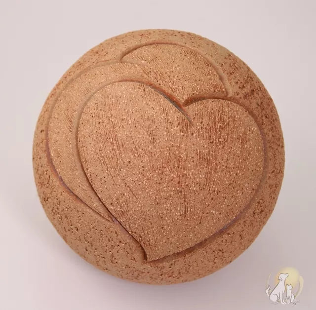 Kugelurne mit Herzen holzfarben 1,5 Liter