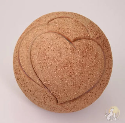 Kugelurne mit Herzen holzfarben 1,5 Liter