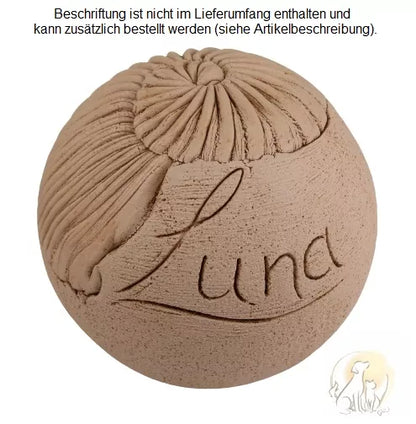 Beispiel einer Gravur mit Namen, Urne in creme 1,5 Liter