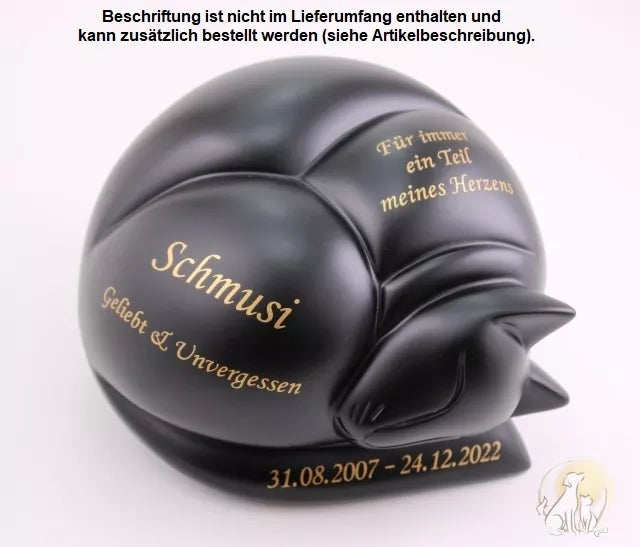Beispiel einer Folienbeschriftung mit Sprüchen, Namen und Lebensdaten