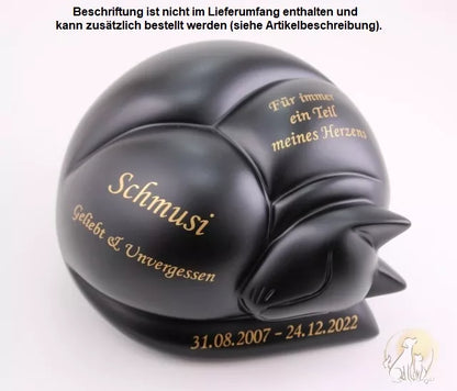 Beispiel einer Folienbeschriftung mit Sprüchen, Namen und Lebensdaten