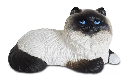 Tierurne Langhaarkatze liegend, Beispiel nach Foto bemalt