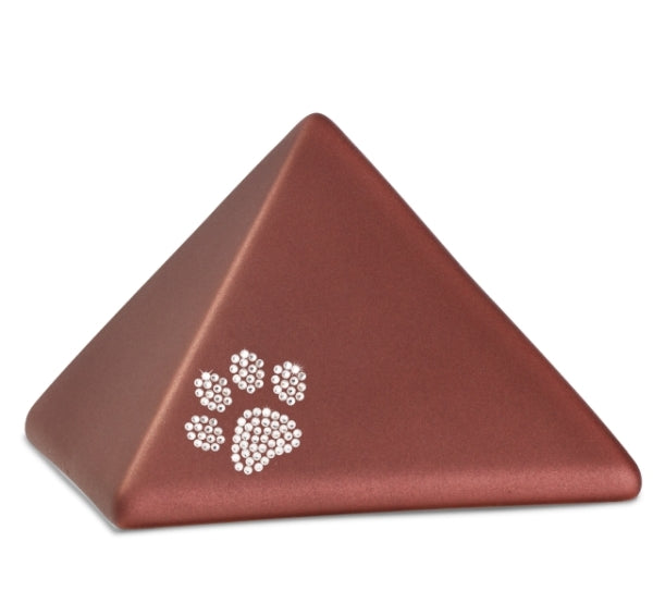 Keramikurne Pyramide Kristall-Pfote rubin