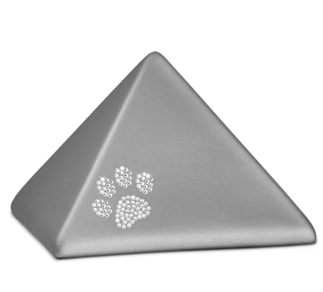 Tierurne Pyramide Kristallpfote steingrau
