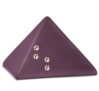 Tierurne Pyramide mit goldfarbener Pfotenspur berry