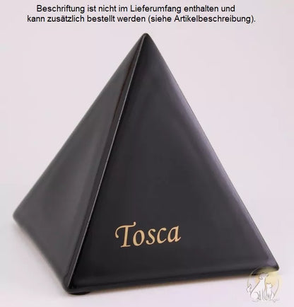 Pyramide schwarz 1,0 Liter, Beispiel Folienbeschriftung Schrift B goldfarben