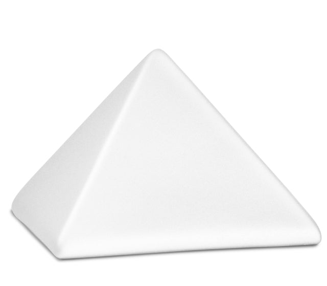 Tierurne in Pyramidenform weiß