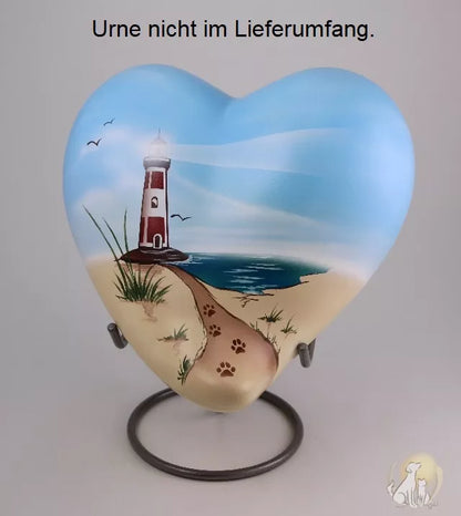 Ständer für große Herzurnen, Herz Leuchtturm in 2,4 Liter, Ansicht von vorne
