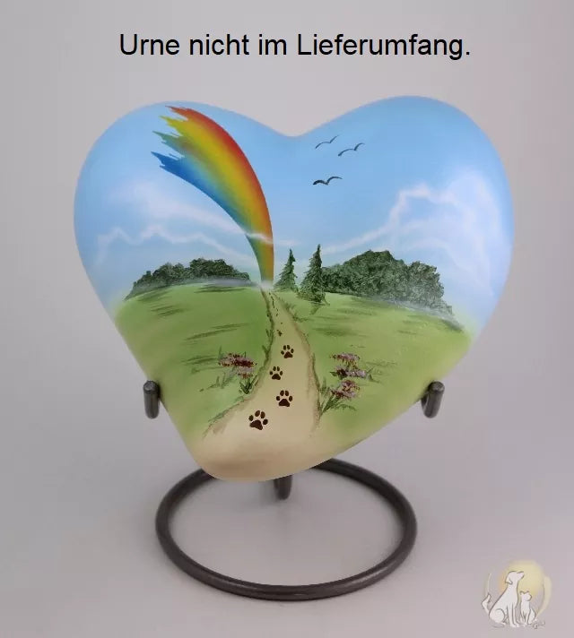 Ständer für große Herzurnen, Herz Regenbogenweg in 1,7 Liter, Ansicht von vorne