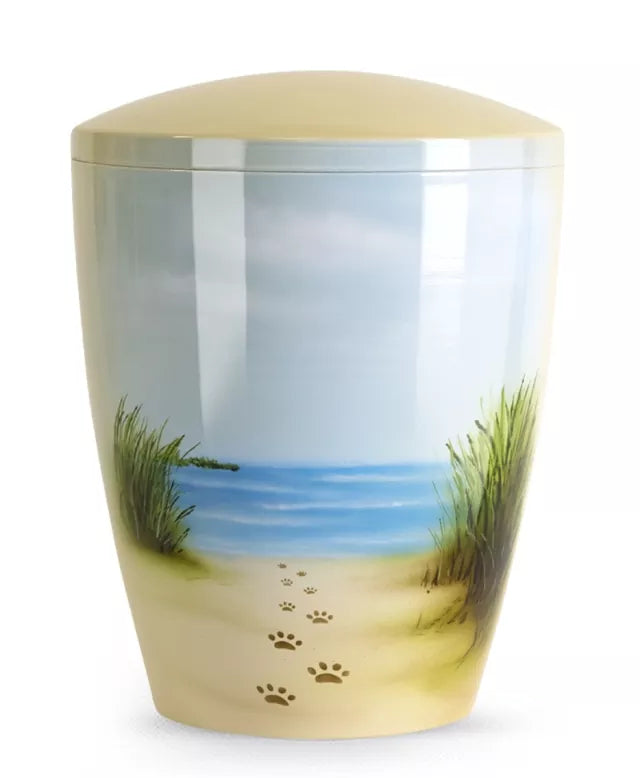 Tierurne Airbrush Spuren im Sand