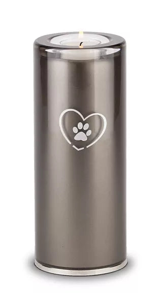 Tierurne aus Glas grau 0,9 Liter