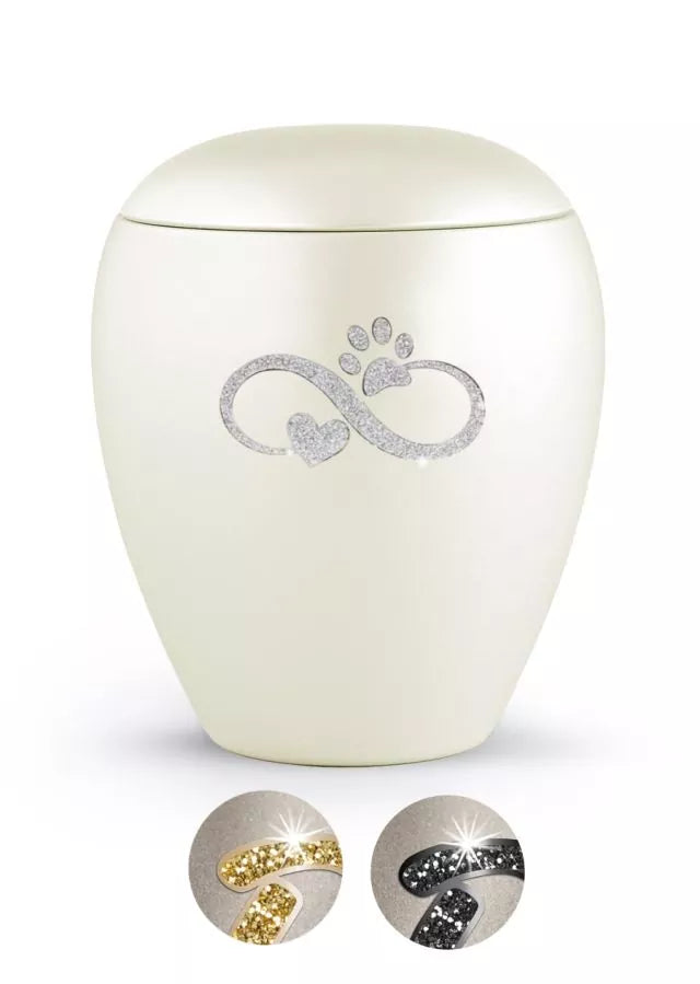 Tierurne Sparkling champagner Infinity-Motiv silberfarben