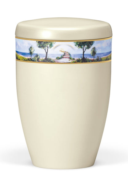 Tierurne Dekorband Regenbogenbrücke creme