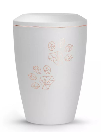 Tierurne Edition Karat weiß Motiv Pfoten