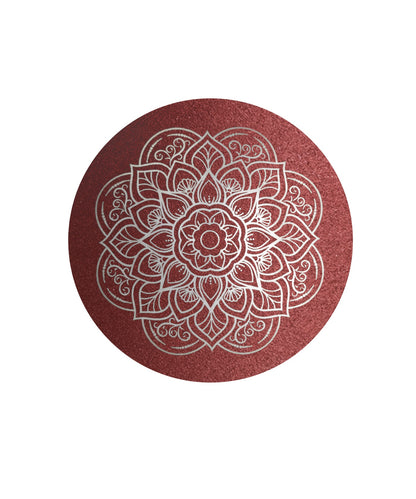 Tierurne Mandala rubin, Deckelansicht ohne Kristalle
