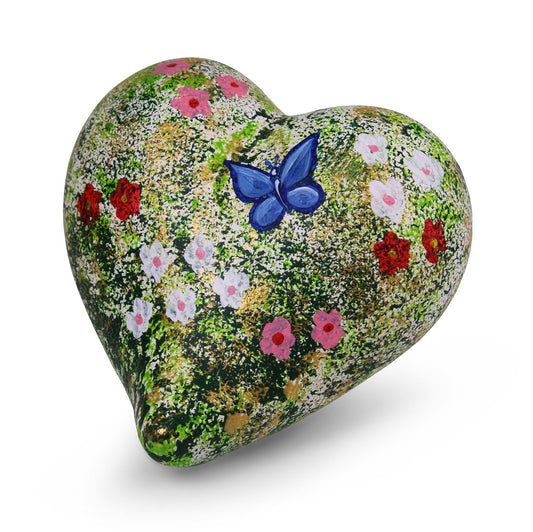 Tierurne Herz Motiv Blumenwiese