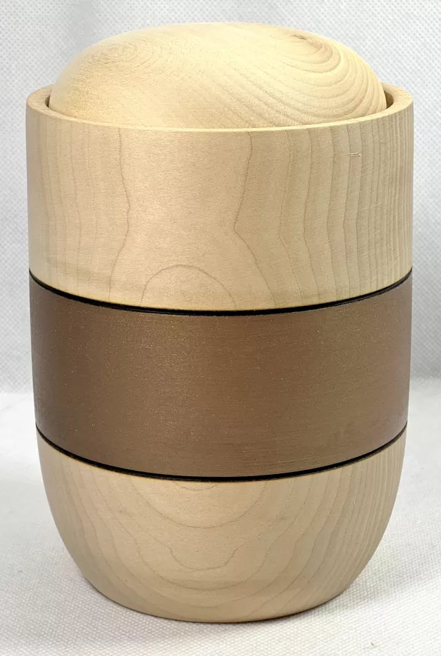 Tierurne Holz Farbstreifen bronzefarben
