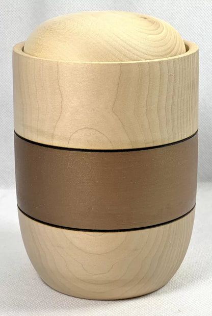 Tierurne Holz Farbstreifen bronzefarben
