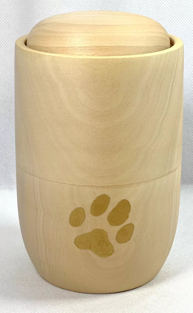 Tierurne Holz Tatze in goldfarben