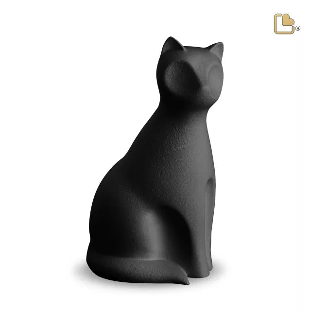 Tierurne Katze Keramik in dunkelgrau