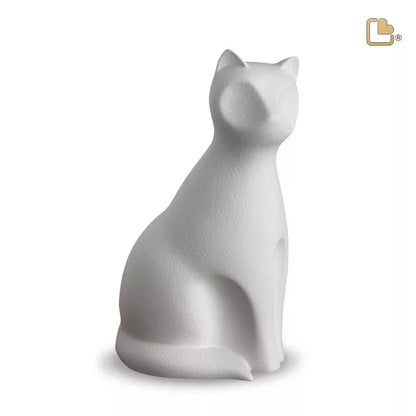 Tierurne Katze Keramik in weiß