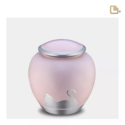 Katzenurne Metall pink, Schatten-Bild liegend