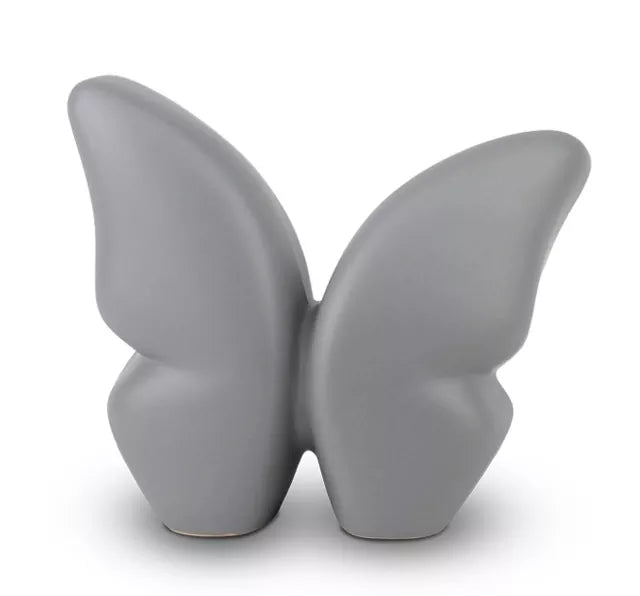 Tierurne Keramik Schmetterling in grau