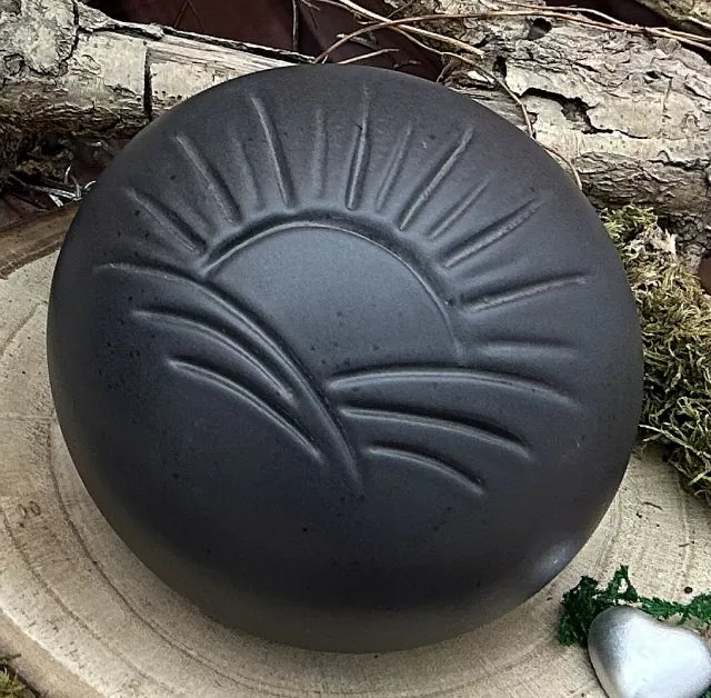 Tierurne Kugel Sonne grau-schwarz 1,00 Liter