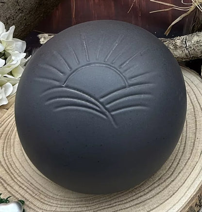 Tierurne Kugel Sonne grau-schwarz 2,50 Liter