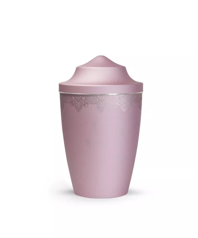 Tierurne Edition Mandala, Spitzhause, Farbe: rosé mit silberfarbenem Streifen