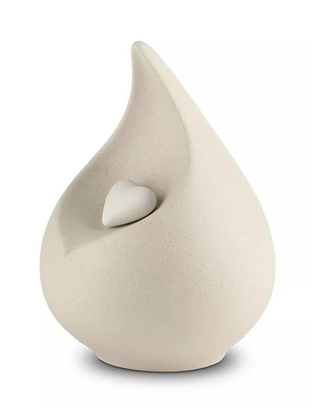 Tierurne Tropfen Feinsteinzeug in beige