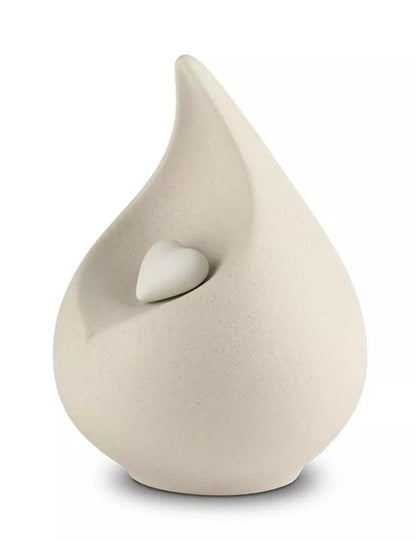 Tierurne Tropfen Feinsteinzeug in beige