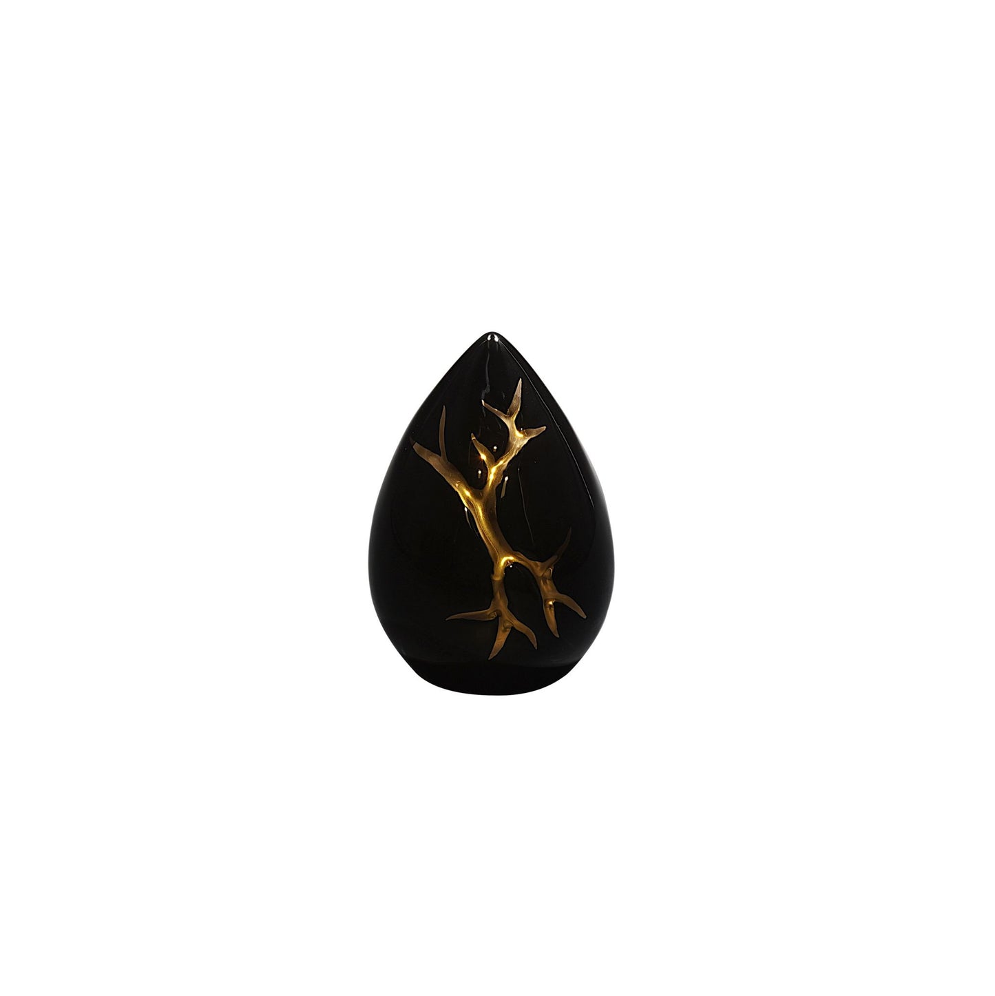 Tierurne Tropfen Kintsugi schwarz 0,15 Liter