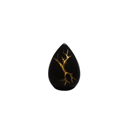 Tierurne Tropfen Kintsugi schwarz 0,15 Liter