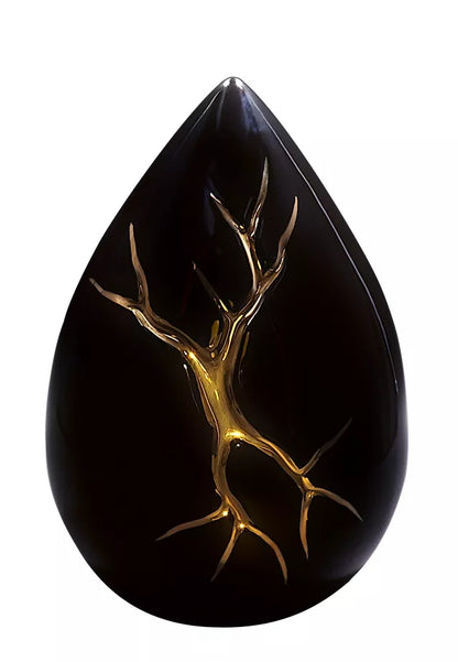 Tierurne Tropfen Kintsugi schwarz 2,20 Liter