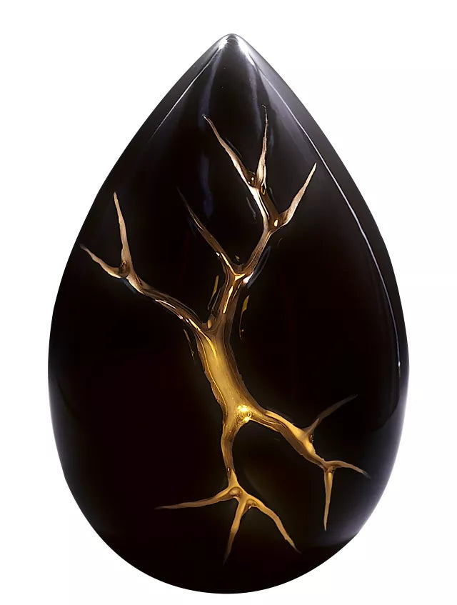 Tierurne Tropfen Kintsugi schwarz 4,40 Liter