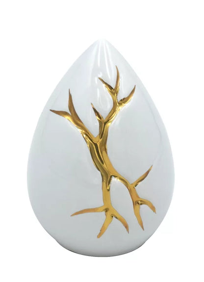 Tierurne Tropfen Kintsugi weiß 0,15 Liter