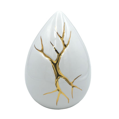 Tierurne Tropfen Kintsugi weiß 2,20 Liter