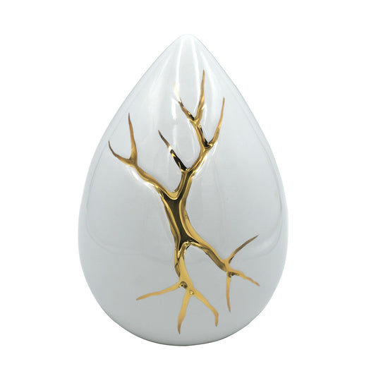 Tierurne Tropfen Kintsugi weiß 2,20 Liter