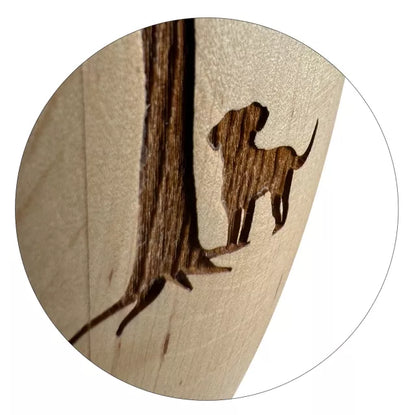 Holztierurne Timber Hund Detailansicht