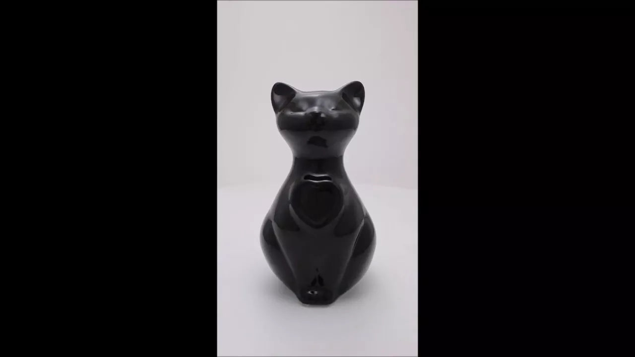 Produktvideo Urne in Katzenform Farbe schwarz