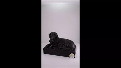 Produktvideo Kunstharzurne Golden Retriever-Skulptur auf Sockel